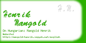 henrik mangold business card